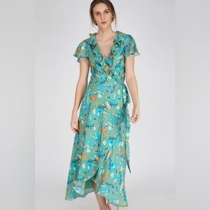 Benares Like New Floral Wrap Dress